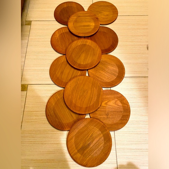 MCM Danish Teak Wooden Plates by Hafnia - Picture 1 of 8